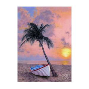 Row Boat Bird Sea Painting Scene Blank Greeting Card With Envelope